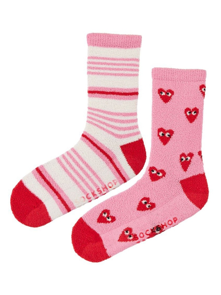 Wild Feet Pink Supersoft Fun Leisure Socks 2 Pack - Image 2 of 7
