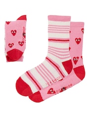 Wild Feet Pink Supersoft Fun Leisure Socks 2 Pack - Image 6 of 7