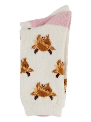 Wild Feet Cream Supersoft Fun Leisure Socks 2 Pack - Image 3 of 7