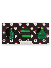 Wild Feet Black Neon Christmas Tree In Santa Socks 3 Pack - Image 2 of 4