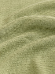 Berde - Lagda 100% Niniting na Polo Shirt na may Tipped na Linen - Larawan 7 ng 7