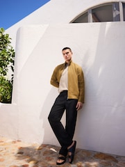 Нейтральный - Трикотажная футболка классического кроя из льна - Изображение 10 11