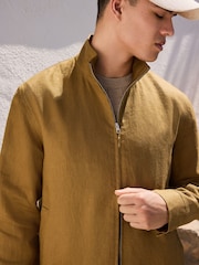 Нейтральный - Трикотажная футболка классического кроя из льна - Изображение 11 11