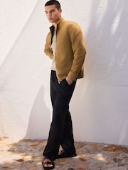 Нейтральный - Трикотажная футболка классического кроя из льна - Изображение 9 11