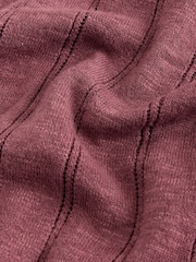 Pink Regular Fit Pointelle Knitted Shirt with Linen - Image 2 of 3