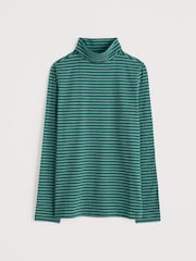 Seasalt Cornwall Green Landing Roll Neck Top in Cotton - Image 4 of 5