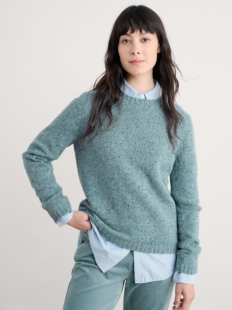 Seasalt Cornwall Blue Dawson Pick Jumper Made With Merino - Image 1 of 5