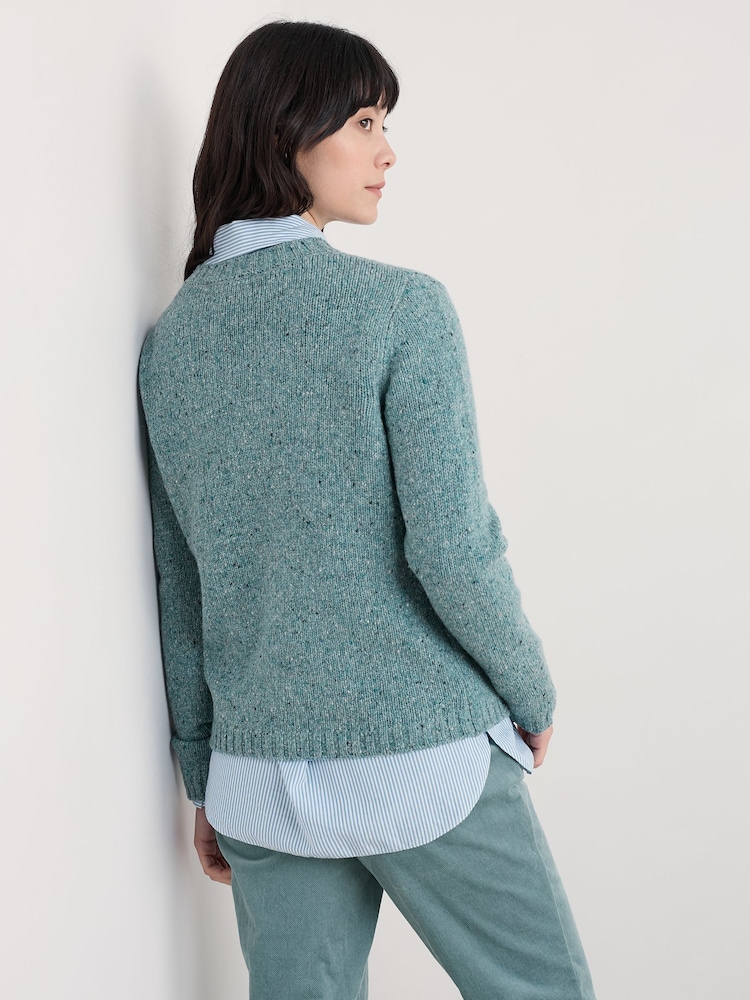 Seasalt Cornwall Blue Dawson Pick Jumper Made With Merino - Image 2 of 5