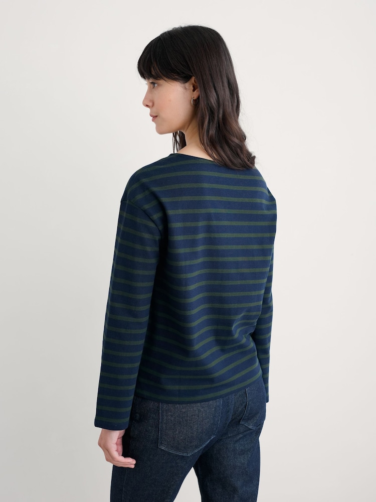 Seasalt Cornwall Green Beach Boat Cotton Jersey Top - Image 2 of 5 Seasalt Cornwall Green Beach Boat Cotton Jersey Top - Image 2 of 5