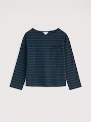 Seasalt Cornwall Green Beach Boat Cotton Jersey Top - Image 4 of 5