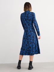 Seasalt Cornwall Blue Coastline Jersey Shirt Dress - Image 3 of 5