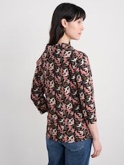 Seasalt Cornwall Black Wavecrest Shirt in Cotton Jersey - Image 2 of 5