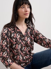Seasalt Cornwall Black Wavecrest Shirt in Cotton Jersey - Image 3 of 5