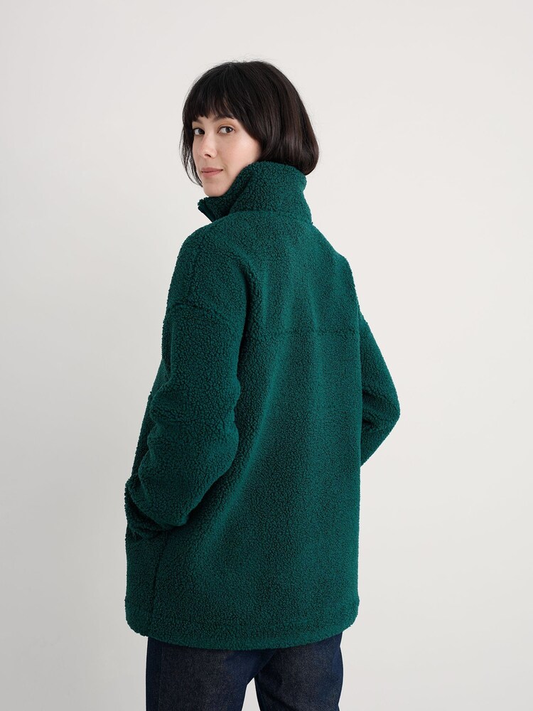 Seasalt Cornwall Green Barnaloft Quarter Zip Fleece - Image 2 of 5