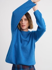 Seasalt Cornwall Blue Evening Bay Crew Neck Jumper - Image 1 of 5
