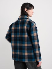 Seasalt Cornwall Blue Beamwind Checked Coat - Image 3 of 5