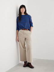 Seasalt Cornwall Blue Beach Boat Cotton Jersey Top - Image 3 of 5