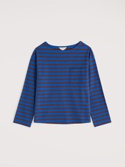 Seasalt Cornwall Blue Beach Boat Cotton Jersey Top - Image 4 of 5