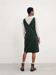 Seasalt Cornwall Green Salt Weave Knee Length Denim Pinafore Dress - Image 3 of 5