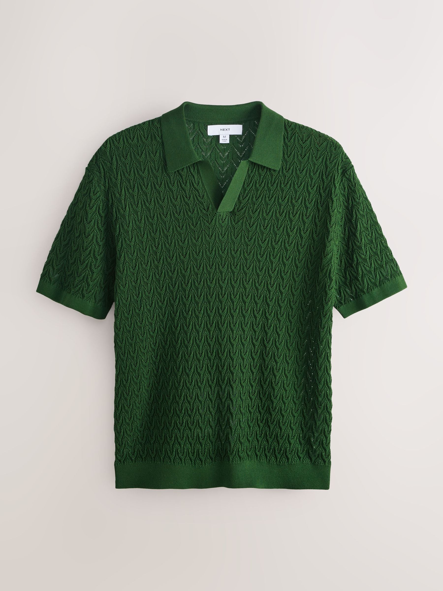 Buy Tennis Green Pointelle Knit Trophy Polo Shirt from Next USA