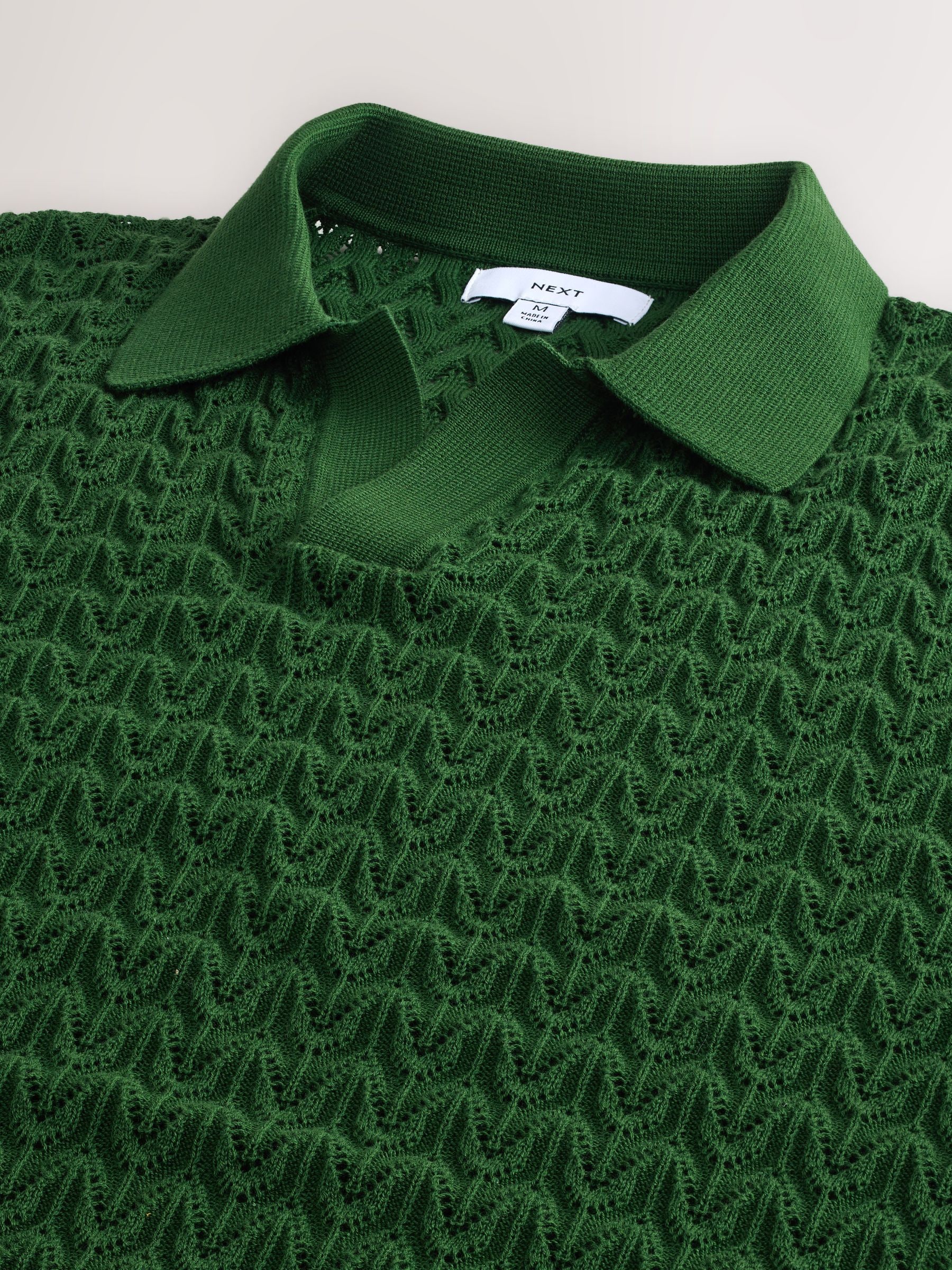 Buy Tennis Green Pointelle Knit Trophy Polo Shirt from Next USA