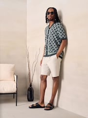 Grey Geometric Pattern Knitted Cuban Shirt - Image 2 of 4