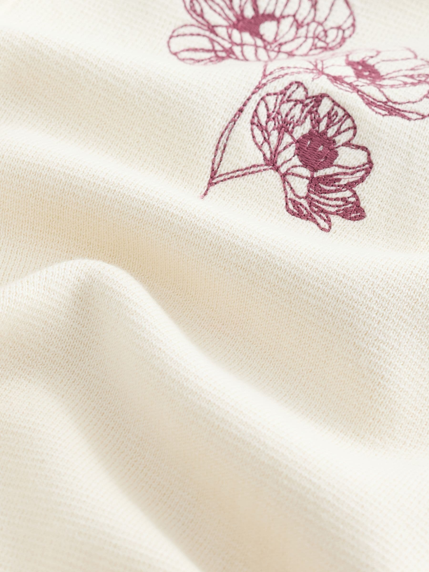 Buy Ecru White Floral Back Graphic Cuban Knitted Shirt from Next