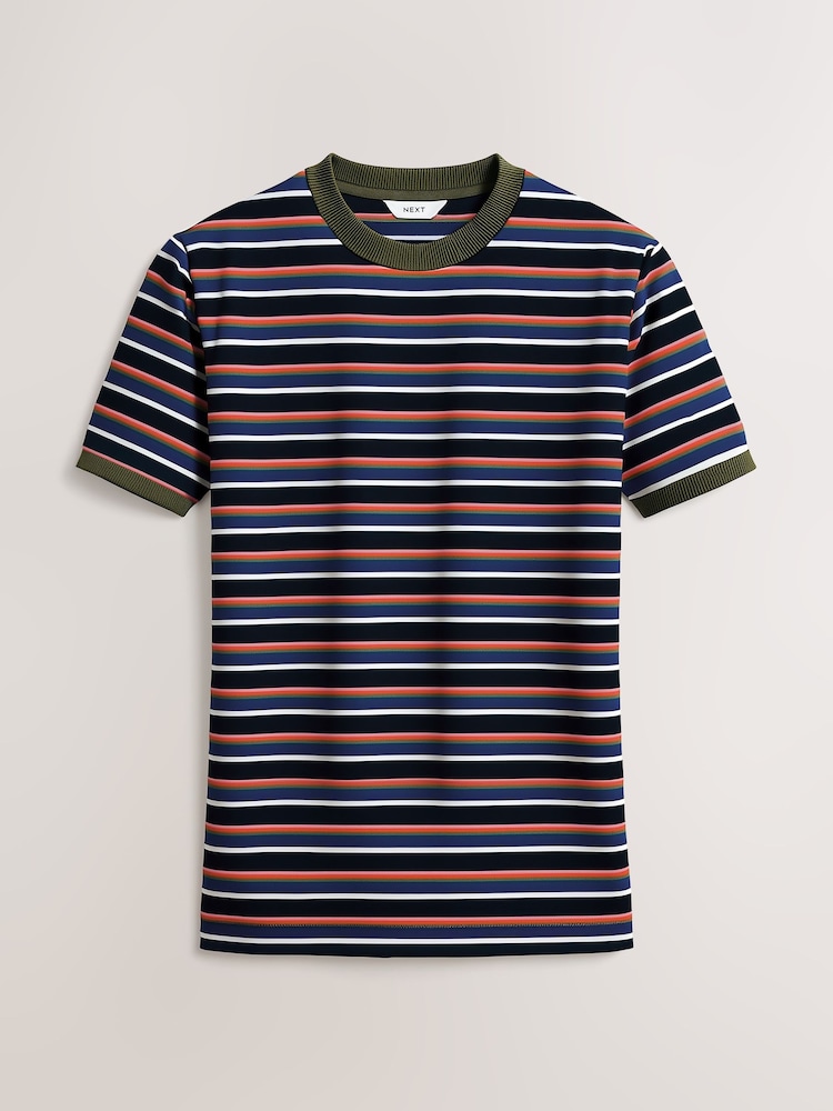 Multi Regular Fit Stripe T-Shirt - Image 1 of 3 Multi Regular Fit Stripe T-Shirt - Image 1 of 3