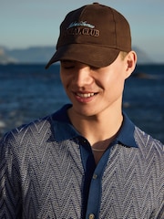 Albastru - Cotton Zigzag Stripe Knitted Shirt - Imaginea 4 din 7