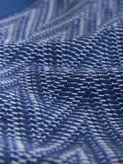 Albastru - Cotton Zigzag Stripe Knitted Shirt - Imaginea 7 din 7