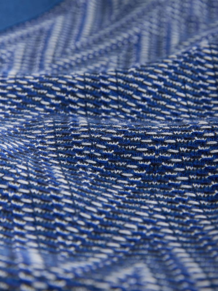 Albastru - Cotton Zigzag Stripe Knitted Shirt - Imaginea 7 din 7 Albastru - Cotton Zigzag Stripe Knitted Shirt - Imaginea 7 din 7