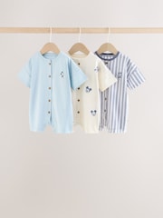 Blue Baby Mickey Mouse Jersey Rompers 3 Pack - Image 1 of 9