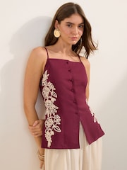 Friends Like These Burgundy Red Blouse - Image 1 of 4