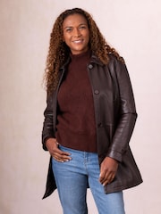 Lakeland Leather Brown Bilsco Longline Jacket - Image 1 of 8