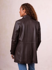 Lakeland Leather Brown Bilsco Longline Jacket - Image 2 of 8