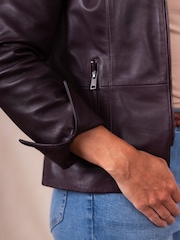 Lakeland Leather Red Fairnam Collared Jacket - Image 7 of 7