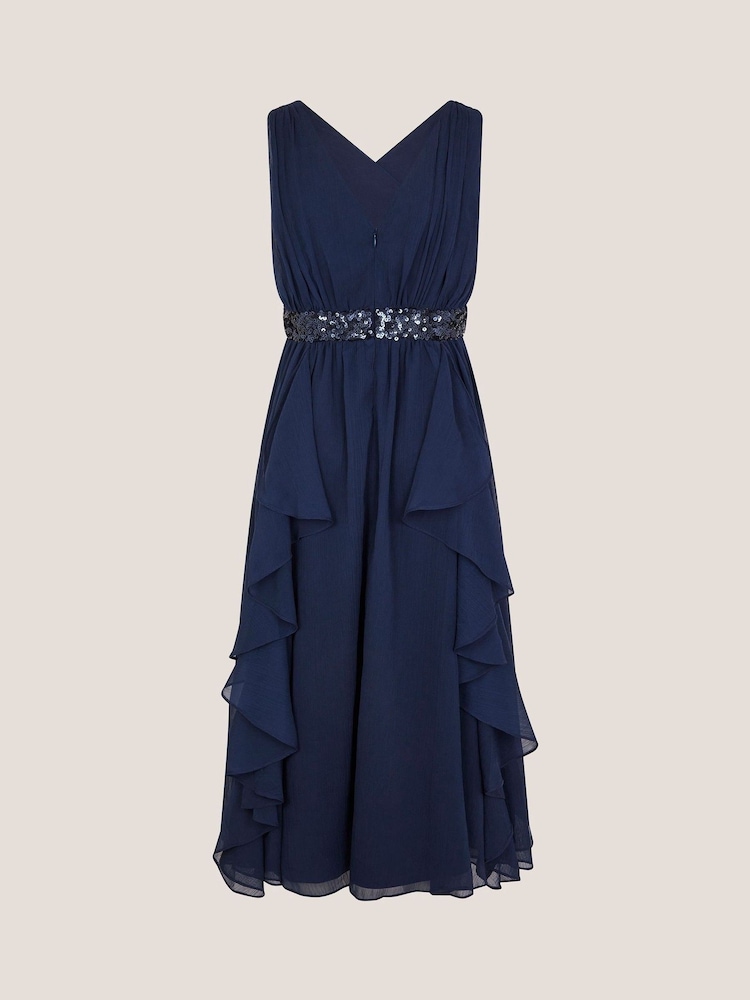 Monsoon Blue Clemmie Sequin Chiffon Prom Dress - Image 2 of 4