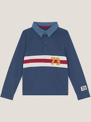 Monsoon Blue Stripe Long Sleeve Rugby Shirt - Image 2 of 4