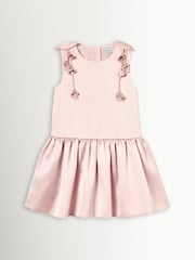 Self-Portrait Pink Pink Satin Sleeveless Flower Dress - Image 1 of 1