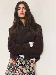 BHOEM Real Leather Bomber Chocolate Brown Jacket - Image 1 of 5