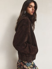BHOEM Real Leather Bomber Chocolate Brown Jacket - Image 2 of 5