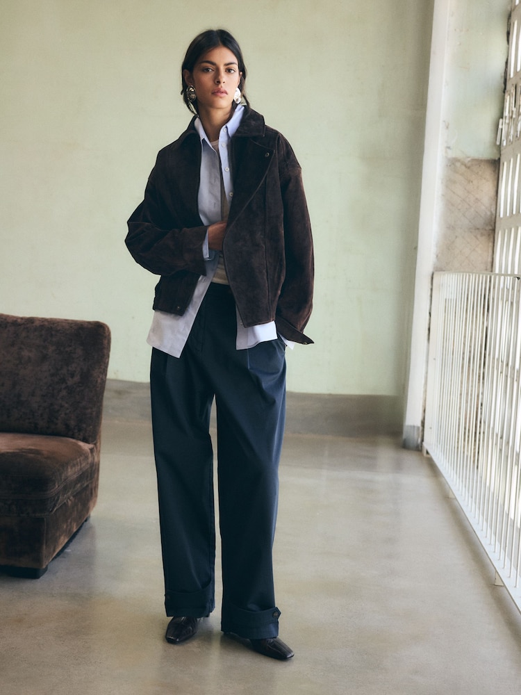 BHOEM Real Leather Bomber Chocolate Brown Jacket - Image 5 of 5