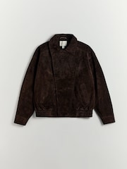 BHOEM Real Leather Bomber Chocolate Brown Jacket - Image 6 de 6