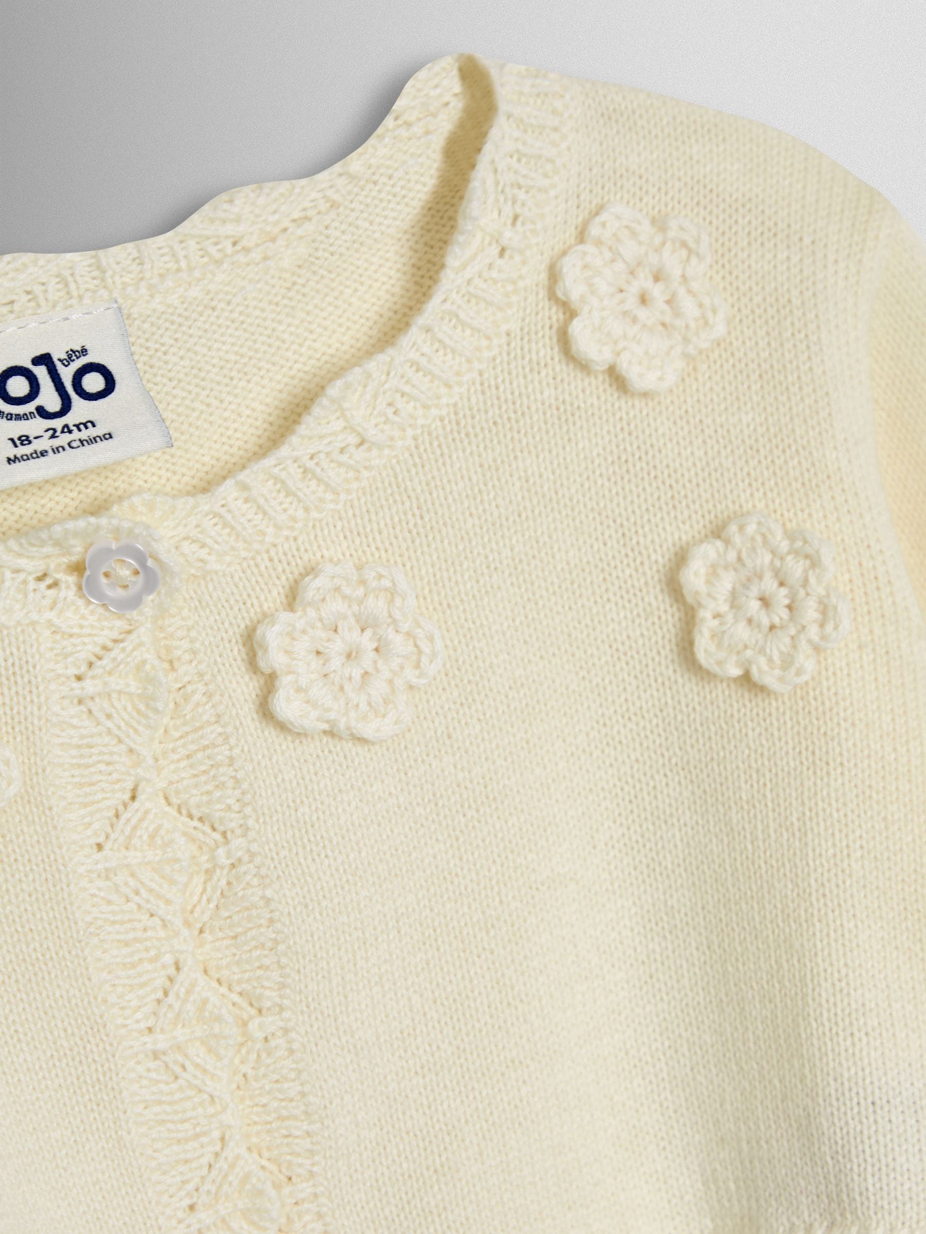 Buy JoJo Maman Bébé Cream Crochet Flower Bolero Cardigan from Next