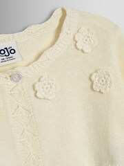 JoJo Maman Bébé Cream Crochet Flower Bolero Cardigan - Image 3 of 3