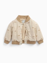 MORI Cream Supersoft Cosy Zip Up Bomber Jacket - Image 4 of 5