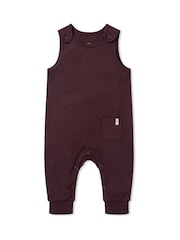 MORI Purple Supersoft Ribbed Romper Dungarees - Image 3 of 3
