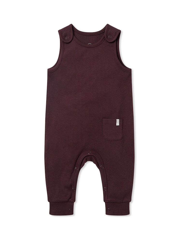 MORI Purple Supersoft Ribbed Romper Dungarees - Image 3 of 3 MORI Purple Supersoft Ribbed Romper Dungarees - Image 3 of 3