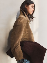 BHOEM Camel Real Leather Patch Pockets Jacket - Image 3 of 7