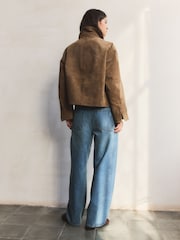 BHOEM Camel Real Leather Patch Pockets Jacket - Image 5 of 7